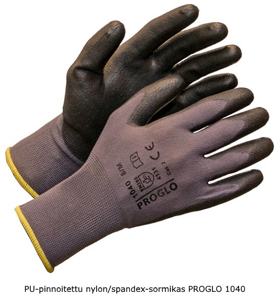 PROGLO PU-pinnoitettu nylon/spandex sormikas