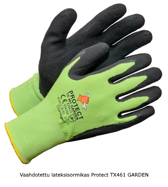 Vaahdotettu latexsormikas GARDEN lime